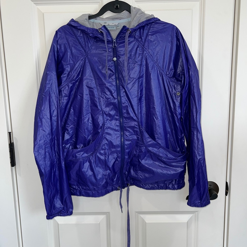 Athleta Indio Beach Windbreaker Hooded Zip Up Jacket Purple Size‎ Small